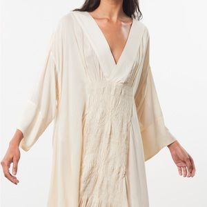 **NEW** MARA HOFFMAN Benecia Smocked Georgette Caftan Dress - 100% Modal